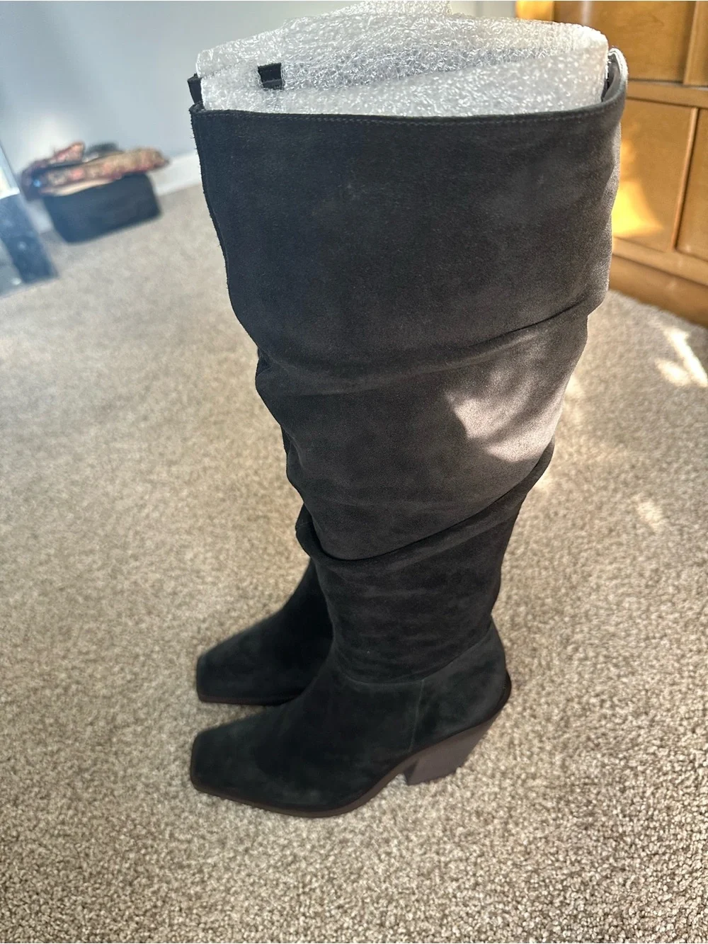 Vince Camuto Alimber Women’s Black Suede Knee-High Boots